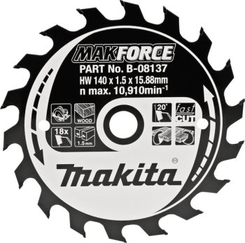 Makita B-08137 TCT MAKForce list pile 140x15,88mm, 18z