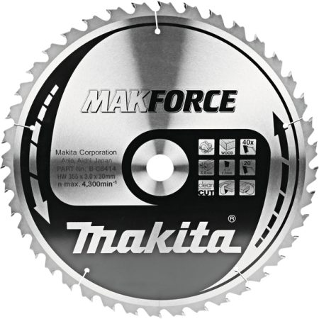 Makita B-08414 TCT MAKForce list pile 355x30mm, 40z