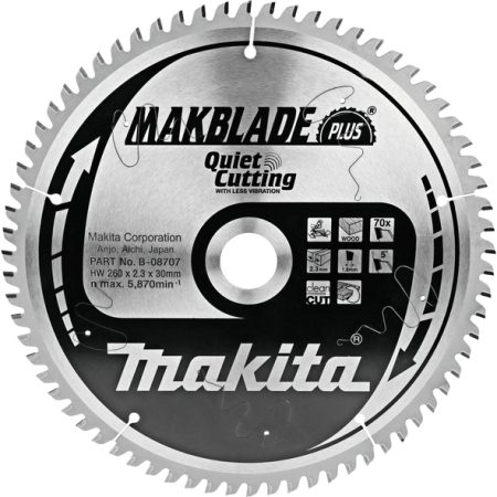 Makita B-08707 TCT MAKBlade Plus list pile 260x30mm, 70z