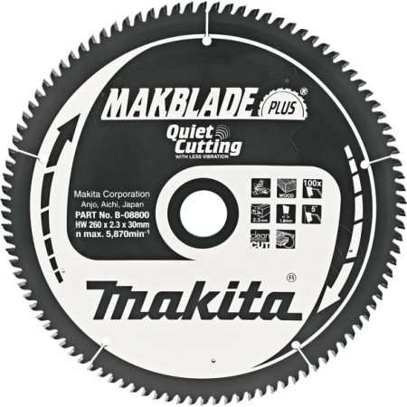 Makita B-08800 TCT MAKBlade Plus list pile 260x30mm, 100z
