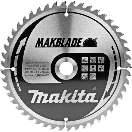 Makita B-08953 TCT MAKBlade list pile 190X20mm, 48z