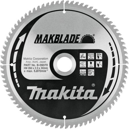 Makita B-09070 TCT MAKBlade list pile 260x30mm, 80z