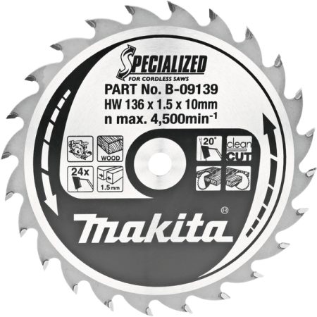 Makita B-09139 TCT Specialized list pile 136x10mm, 24z