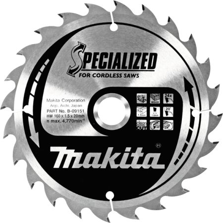 Makita B-09151 TCT Specialized list pile 160x20mm, 24z