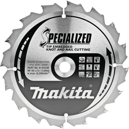 Makita B-09335 TCT list pile Specialized 185x15,88mm, 16z