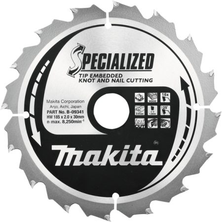 Makita B-09341 TCT list pile Specialized 185x30mm, 16z