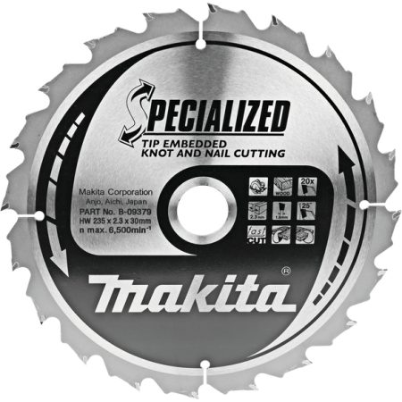 Makita B-09379 TCT list pile Specialized 235x30mm, 20z