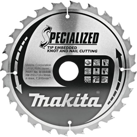 Makita B-09438 TCT list pile Specialized 210x30mm, 24z