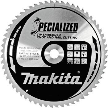 Makita B-09547 TCT list pile Specialized 355x30mm, 60z