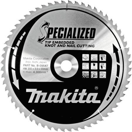 Makita B-09547 TCT list pile Specialized 355x30mm, 60z