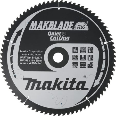 Makita B-32574 List pile MAKBlade Plus, 355x30x80Z, za drvo