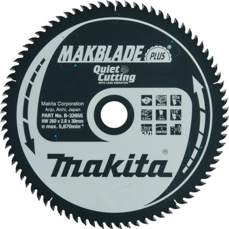 Makita B-32655 List pile MAKBlade Plus, 260x30x80Z, za drvo