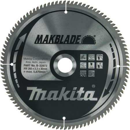 Makita B-32873 List pile MAKBlade, 260x30x100Z, za drvo