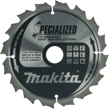 Makita B-33059 TCT list pile Specialized,190x30x16Z,za drvo s čavlima