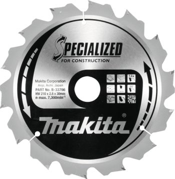 Makita B-33766 TCT list pile, 210x30x14Z, za drvo s čavlima