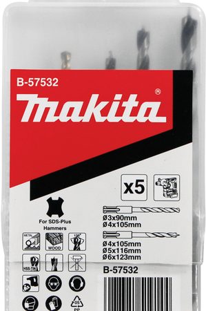 Makita B-57532 5-dijelni set svrdala za metal i drvo za SDS-PLUS čekič