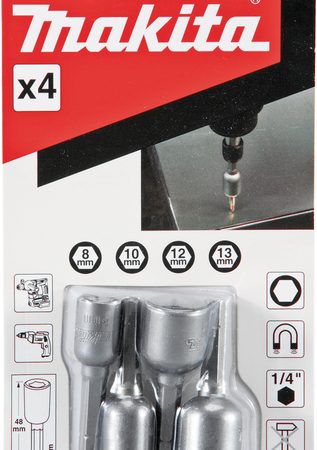 Makita B-57554 4-dijelni set mag. utikača za ključeve(8,10,12,13)x48mm