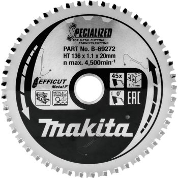 Makita B-69272 T.C.T. list kružne pile EFFICUT Metal 136mmx20 45z