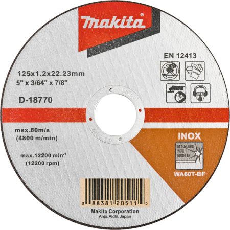 Makita D-18770 Tanka rezna ploča za nehrđajući čelik 125x1,2