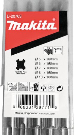 Makita D-20703 5-dijelni set svrdala za SDS-PLUS čekič