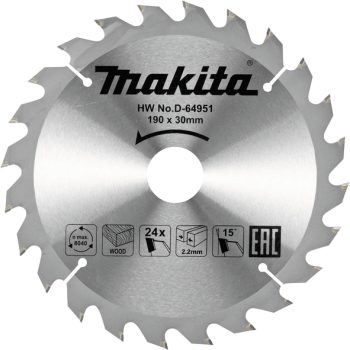 Makita D-64951 TCT list pile za drvo 190mm x 30mm x 24T