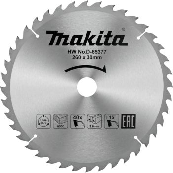 Makita D-65377 TCT list pile 260mm x 30mm x 40T