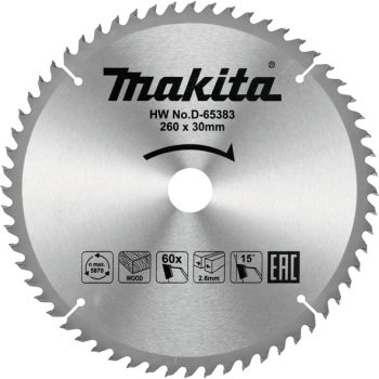 Makita D-65383 TCT list pile 260mm x 30mm x 60T