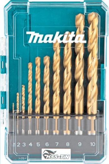 Makita D-72849 10-dijelni komplet HSS-TiN svrdala za metal 1-10mm