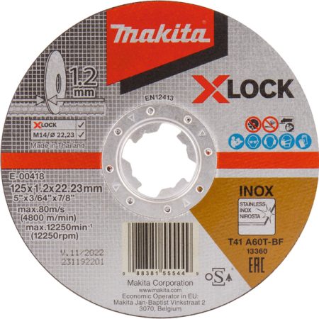 Makita E-00418 Tanka rezna ploča X-LOCK inox 125x1,2x22,23mm