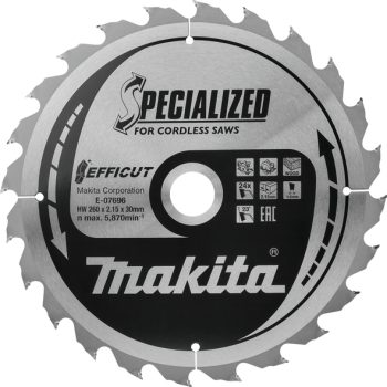 Makita E-07696 TCT list pile za drvo EFFICUT 260mmx30 24Z