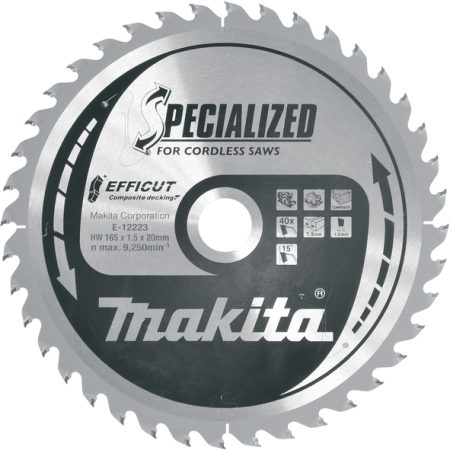 Makita E-12223 TCT list pile Efficut, 165x20x40Z, za drvene komp.
