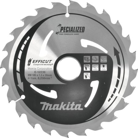 Makita E-12239 TCT list pile Efficut, 185x30x24Z, za drvene komp.