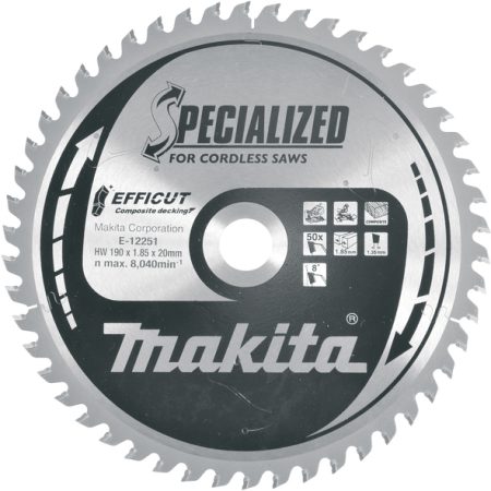 Makita E-12251 TCT list pile Efficut, 190x20x50Z, za drvene komp.