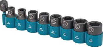 Makita E-16645 9-del. sett nas. ključeva Impact Black 1/2 adapter